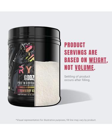 Ryse Signature Series Godzilla Pre Workout - Pump, Energy, Strength, Focus - Citrulline, Beta-Alanine, Caffeine - 40 Servings (Strawberry Kiwi) - Buy Online on GoSupps.com