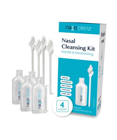 NasoClenz Nasal Cleansing Kit - Gentle Wand & Antiseptic Moisturizing Gel for Nose Cleaner Dry Nose Relief & Sinus Relief 4 ct (16+ uses) 4 Pack