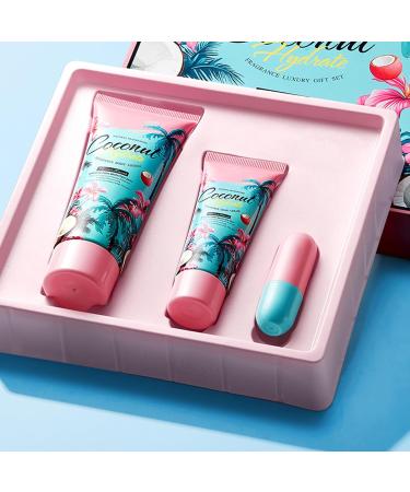 Grospe Coconut Gifts Set for Women Premium 3 Piece Gift Set with Lip Balm Hand Cream & Body Lotion Moisturize Gift Box for Women Relaxing Care for Her Anniversary or Birthday Present 4.7 Fl.Oz - Buy Online on GoSupps.com