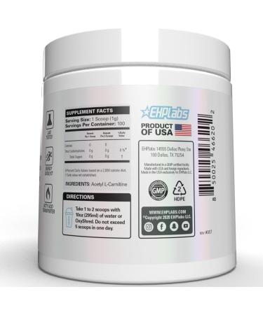 EHP Labs Acetyl L Carnitine Powder - 3.5 Oz. - Buy Online on GoSupps.com