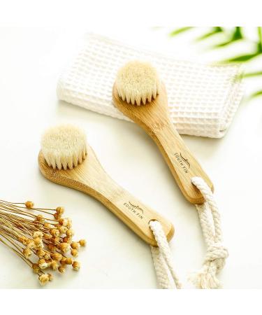 3 Pcs Manual Facial Cleansing Brushes - Natural Horsehair Exfoliating Face Brush for Deep Pore Cleansing & Blackhead Removal - Buy Online on GoSupps.com