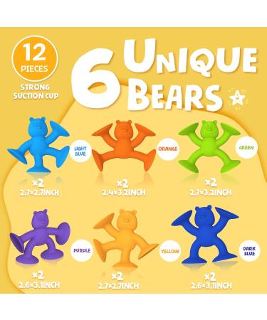 Suction Cup Bear Bath Toy | Montessori Silicone Bathing Toys for Kids 1-8 Years | Cute Safe & Fun Travel Toys - Buy Online on GoSupps.com
