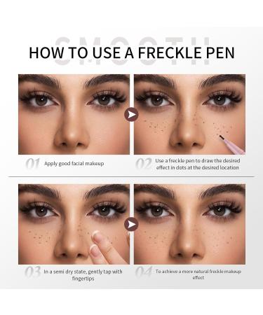 HOSAILY Freckle Pen Natural Lifelike Freckle Stamp Soft Dot Spot Pen Waterproof Long Lasting Quick Dry Freckle Tint Pencil for Natural Effortless Sunkissed Makeup-Light Brown - Buy Online on GoSupps.com