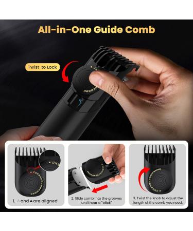 Men's Body Trimmer with 2 Quick Change Heads - Electric Groomer for Smooth Shaving | International Shipping Available - Buy Online on GoSupps.com