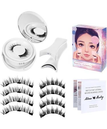 Uhngw Magnetic Lashes Kit Women Magnetic Fake Lashes Natural Looking | Magnetic Reusable Fake Eye Lash for Business Trip Traveling - Buy Online on GoSupps.com