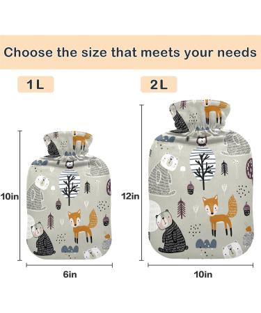 NAANLE Cartoon Bar Hot Water Bottle with Cover | 1L Heat Therapy for Pain Relief & Comfort - Ideal for Bed Hands & Feet - Buy Online on GoSupps.com