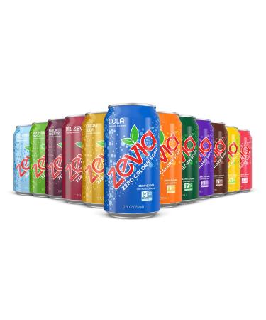 Zevia Zero Calorie Soda, Rainbow Variety Pack, 12 Ounce Cans (Pack of 24) 12-flavor Rainbow Variety 12 Fl Oz (Pack of 24)