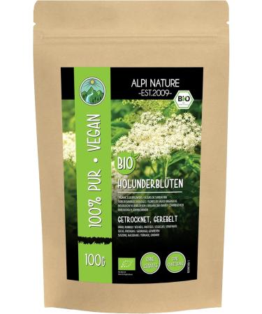 Alpi Investment OOD Alpi Nature Organic Elderflower dried 100 g organic elderberry flowers rubbed elderflower from wild collection Elderberry Tea Organic Elderflower Tea 100 natural - Buy Online on GoSupps.com