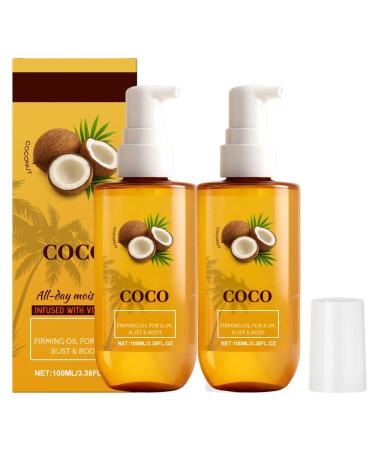 Huile corporelle raffermissante la noix de coco huile hydratante la vitamine E pour le corps et la douche adoucit et illumine am liore l' lasticit de la peau l g re absorption rapide (2pcs)