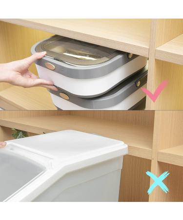 DDMOMMY Collapsible Dog Food Storage Container 10-13 LB Airtight Pet Food Bin with Lid, Measuring Cup, and Silicone Bowl Grey - Buy Online on GoSupps.com