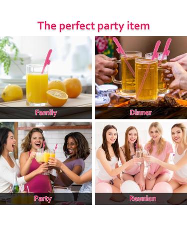 PTMTFYL 20 Pcs Bachelorette Party Straws Hen Party Straws Naughty Drinking Straws Funny Hen Drinking Straws Crazy Party Straws Bride Party Straws Party Favors (Rose Red) - Buy Online on GoSupps.com