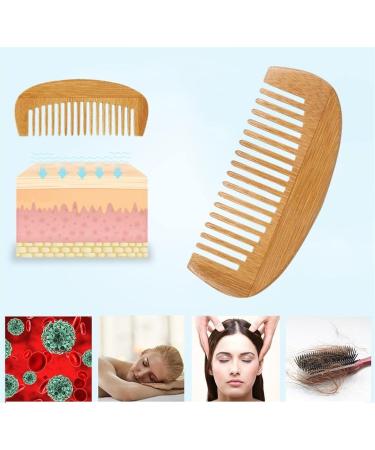 Comb Portable Health Care Peach Wood Comb Closed Tooth Massage Head wooden comb - Buy Online on GoSupps.com