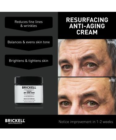 Brickell Men's Resurfacing Anti-Aging Face Cream - 2oz Natural & Organic Vitamin C Moisturizer for Men - Wrinkle Reducing Unscented Formula - Buy Online on GoSupps.com