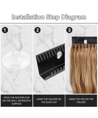 XL Black Hair Extension Hanging Storage - Wall-Mounted Wig Display Holder for Salon & Home Use - Buy Online on GoSupps.com