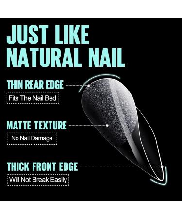 Tomicca Almond Short Nail Tips - 240 Pieces Gel & Acrylic Nails Pre-Shaped Half Matte 10 Sizes - Perfect for Flawless Nail Art - Buy Online on GoSupps.com