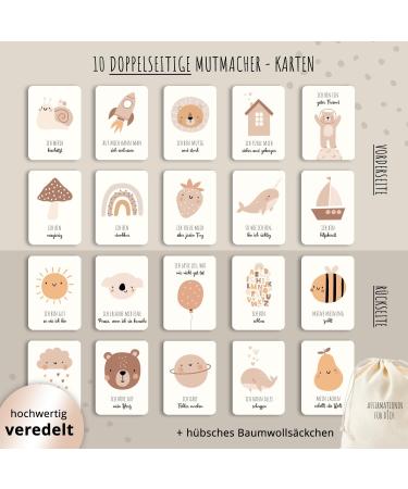 Meinbaby123 20 Affirmations for Confident Children | Self-Confidence Cards & Cotton Bag | Perfect Gift for Birth & Baptism - Buy Online on GoSupps.com