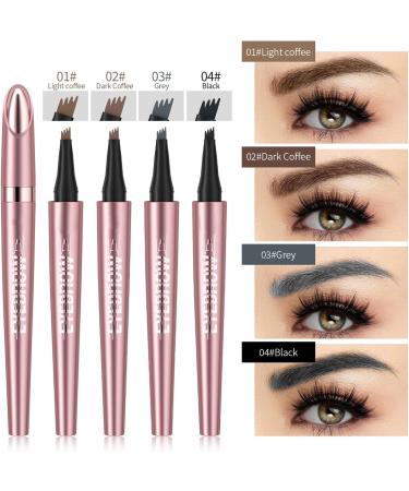 Eyebrow Pen Eye Brow Pencils for Women with 4-Fork-Tip Create Natural Hair-Like Brows Microblading Eyebrow Pen (01) - Buy Online on GoSupps.com
