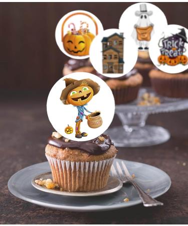 24 x Pre-Cut Halloween Mix 18 Edible Stand up Wafer/Rice Paper Cupcake Toppers Birthday Kids Children Trick Or Treat Party Cake Decorations - Buy Online on GoSupps.com