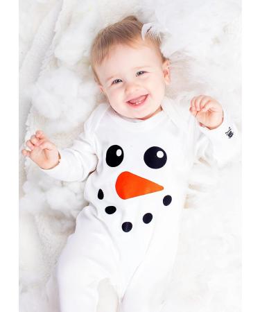 Baby Moo's Snowman Baby 1st Xmas Sleepsuit | UK Made | 6-12 Months - Buy Online on GoSupps.com