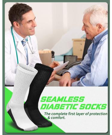 LIN Diabetic & Circulator Socks 6 Pairs - Non-Binding Men/Women's Sock for Edema, Neuropathy, Lymphedema - Size 9-11, 10-13, 13-15 - Buy Online on GoSupps.com
