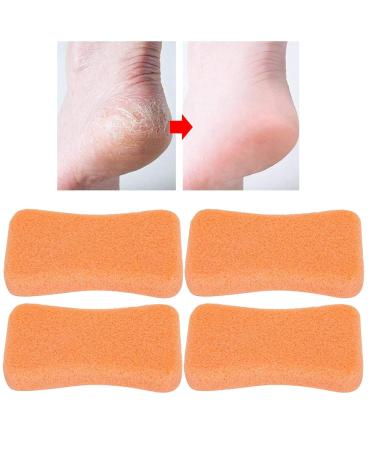 Feet Pumice Stone Set - 4 Pieces Foot Care Callus Remover & Hard Skin Scrubber (Orange) - Perfect for Pedicure & Smooth Feet - Buy Online on GoSupps.com