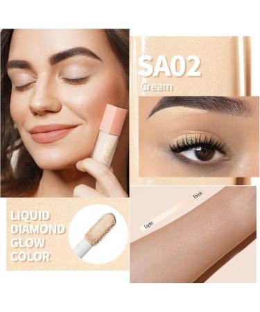 Oulac Liquid Eyeshadow Satin Finish - Multi-Use Eyeshadow Primer & Highlighter | Blendable Smooth Eye Make-up Crease-Resistant Non-Greasy Vegan Cruelty-Free Cream (SA02) - Buy Online on GoSupps.com