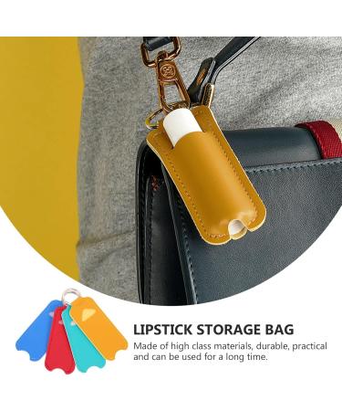 Beavorty Travel Toiletry Bag Set - 4Pcs PU Leather Keychain Lipstick Holders | Colorful Organizer for Lip Balm & Cosmetics (Red Yellow Green Blue - Buy Online on GoSupps.com