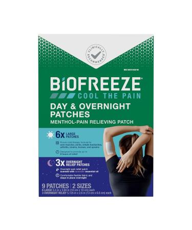 Biofreeze Pain Relief Patches - Day & Night Knee Back & Muscle Relief | FSA Eligible | 9 Menthol Patches - Buy Online on GoSupps.com