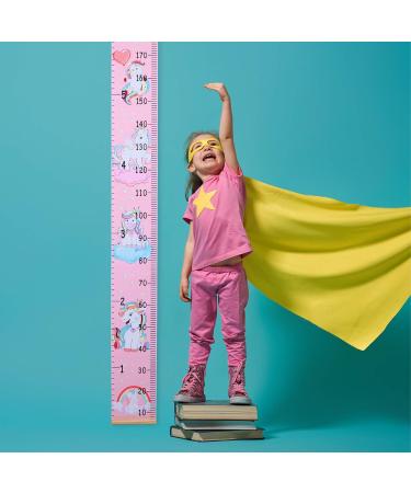 Heyu-Lotus Kids Height Chart 200X20CM - Removable Canvas and Wood Growth Chart for Boys Girls Bedroom Decoration (Unicorn 1) - Buy Online on GoSupps.com