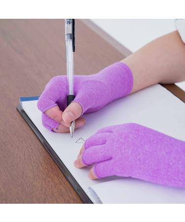 Racvofy Fingerless Arthritis Gloves - Purple Small (1 Pair) | Compression Relief for Arthritis, Rheumatoid, Tendonitis, Carpal Tunnel | Ideal for Daily Work and Computer Typing - Buy Online on GoSupps.com