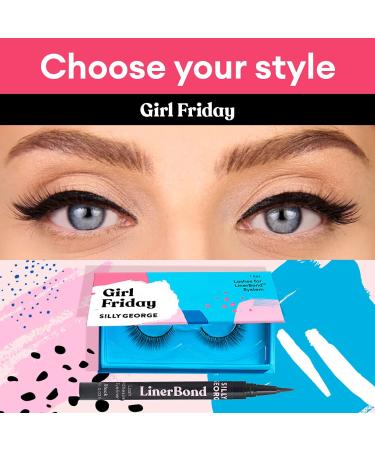 Silly George Girl Series Eyelashes - Luxurious Synthetic Silk | Lightweight & Wind Resistant | Easy to Apply & Reusable | Smudge-Free & Budge-Free | Cruelty-Free & Vegan - Girl Friday - Buy Online on GoSupps.com