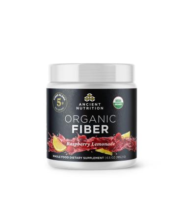 Ancient Nutrition Organic Fiber Powder, Raspberry Lemonade, Soluble Fiber from Acacia & Konjac Root, Supports Digestive Health, Reduces Bloating, 6.5 oz Raspberry Lemonade 6.7 Ounce (Pack of 1)