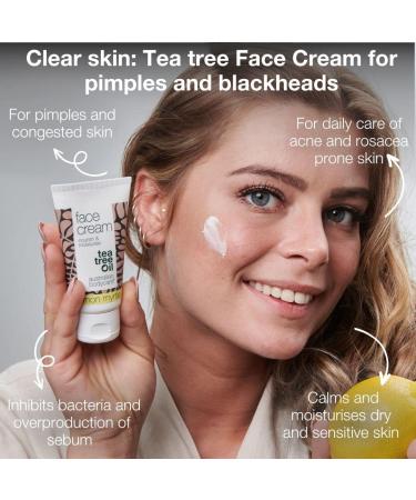 Australian Bodycare Face Cream 50ml | Tea Tree oil + Lemon Myrtle | Moisturiser spot treatment pimple oily acne prone skin. Tea Tree Cream Face Moisturiser. Spot Cream and anti blemish moisturiser - Buy Online on GoSupps.com