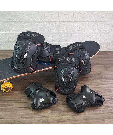 JBM Adult BMX Bike Knee Pads Elbow Pads Wrist Guards Set - Black | Protective Gear for Biking, Riding, Cycling, Multi Sports, Scooter, Skateboard - Buy Online on GoSupps.com