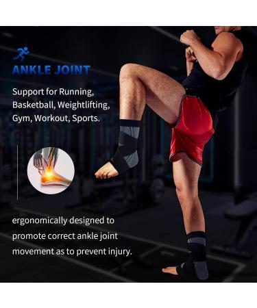 2 Pack Ankle Brace Compression Sleeve - Adjustable & Breathable for Men & Women | Super Elastic Support for Plantar Fasciitis & Arch Pain Relief - Buy Online on GoSupps.com