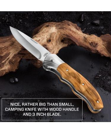 Gentleman's Folding Pocket Knife with Wood Handle - Sharp Blade for Camping & Hunting - EDC & Outdoor Gear - Perfect Gift for Men - Buy Online on GoSupps.com