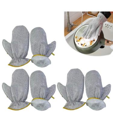 Wire Dishwashing Gloves Aluminum Foil Cloth Non-Scratch Dish Towels Waterproof Insulated Cleaning Tools for Kitchen Pve Liner Short