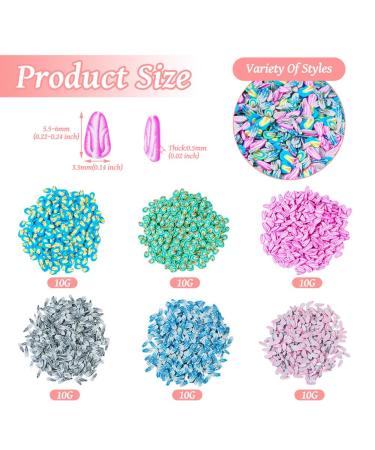 60G Feather Polymer Clay Slices - Nail Art & Resin Jewelry Decoration | DIY Craft Supplies - Buy Online on GoSupps.com