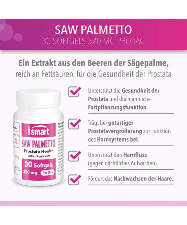 Saw Palmetto Extract for Prostate Health | Supports Urine Flow | 85% Free Fatty Acids | Supersmart - Buy Online on GoSupps.com