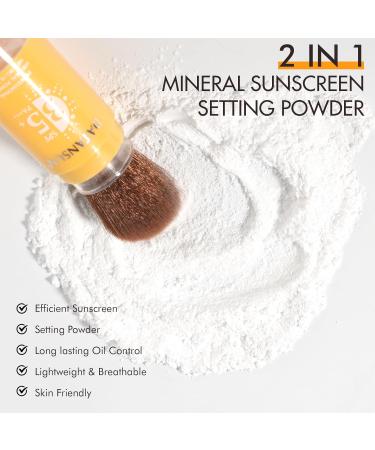 2 IN 1 Powder Sunscreen For Face SPF 35 Oil Control Lightweight Matte Finish Mineral Sunscreen Setting Powder For All Skin 03-Light - Buy Online on GoSupps.com