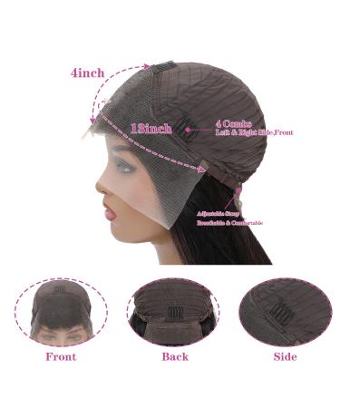 24 inch DULOVE Straight HD Transparent Lace Front Wig Human Hair 13x4 Pre Plucked for Black Women - 180 Density, Natural Color, Glueless with Baby Hair - Buy Online on GoSupps.com