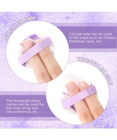 Buy Powder Puffs - Soft Reusable Makeup Sponge for Loose Powder | 10 Pcs Purple Triangle | Perfect for Foundation & Face Cosmetics - Buy Online on GoSupps.com