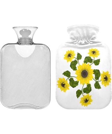 Durable 1L Heat Bottle for Pain Relief - Sunflower Pattern Warm-Up Bag for Hands Feet Shoulders & Neck - Ideal for Cramps & Heat Therapy - Buy Online on GoSupps.com