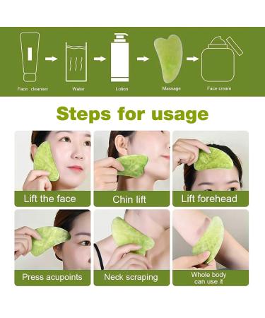Jade Roller & Gua Sha Set - Facial Beauty Massager for Eyes Face Neck & Body | Premium Skin Care Tools - Buy Online on GoSupps.com