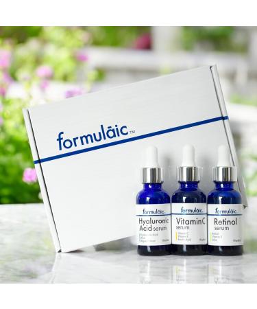 Formulaic Vitamin C Retinol & Hyaluronic Acid Serums Box Set | Hydrate Revitalize & Even Skin Tone | Perfect Skincare Gift | 3 Fl Oz - Buy Online on GoSupps.com