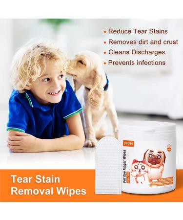 Dog Eye Wipes - Tear Stain Remover for Dogs & Cats | 100 Count Pet Finger Eye Wash Pads | Gentle & Unscented Eye Cleaning Wipes - Buy Online on GoSupps.com