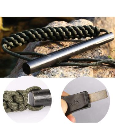 bayite 1/2 x 6 Inch Survival Flint Steel Fire Starter Kit with Paracord Handle - Buy Online on GoSupps.com