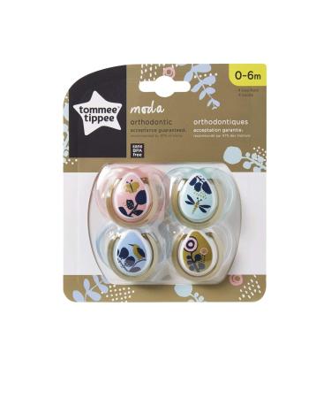 Tommee Tippee Moda Pacifiers 0-6m 4-Pack - BPA-Free Silicone Binkies in Multiple Colors - Buy Online on GoSupps.com