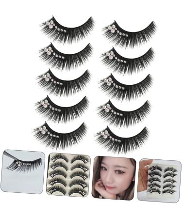 Beatifufu 5 Pairs Diamond Eyelashes Realistic Eyelash Colored Eyelashes Rhinestone Eyelashes Long Fake Lash False Eyelashes False Lash Extensions Women Eyelash Artificial Lashes Gems Eyelash - Buy Online on GoSupps.com