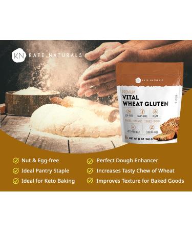 Kate Naturals Vital Wheat Gluten 12oz - High Protein Flour for Bread Making, Baking, Seitan & Keto - Non-GMO, Vegan & Low Carb - Buy Online on GoSupps.com